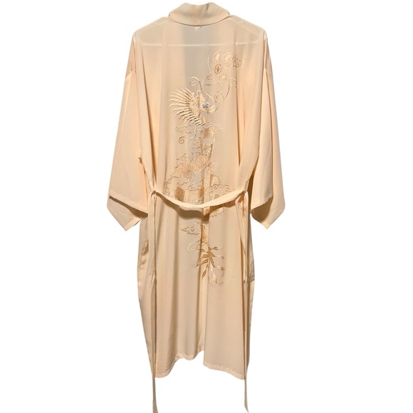 LUXURIOUS ASIAN-INSPIRED | DRAGON EMBROIDERED KIMONO ROBE | LARGE - Picture 4 of 9